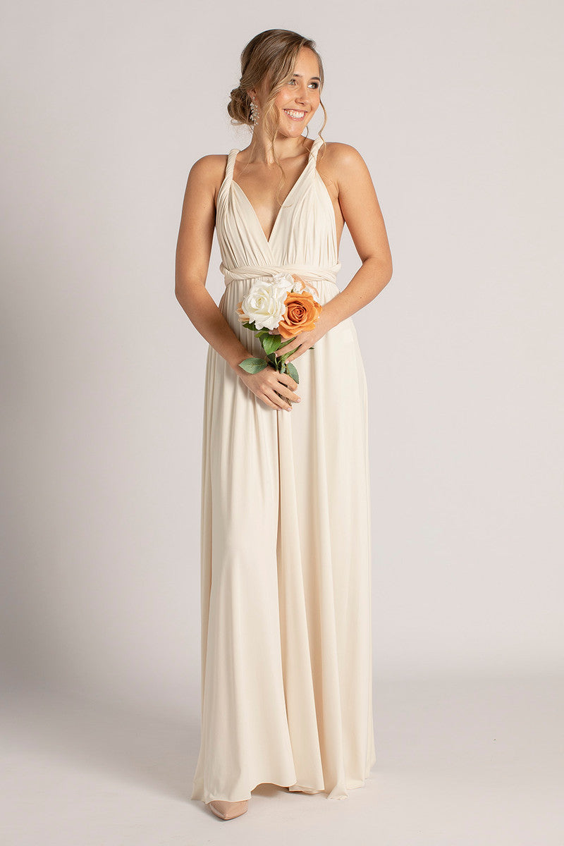 Classic Multiway Infinity Bridesmaid Dress in Champagne For Sale - Bridesmaids Dresses