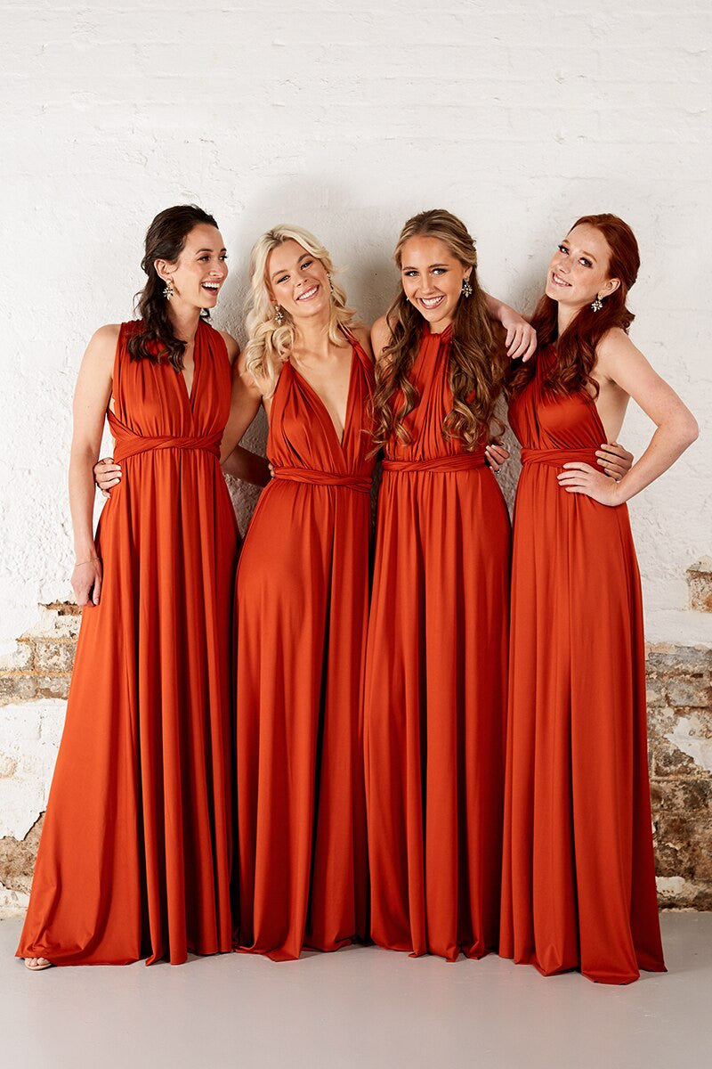 Red Infinity Dress (5枚まとめて) Classic Multiway Infinity Dress in Rust - Evening Dresses | ModelChic