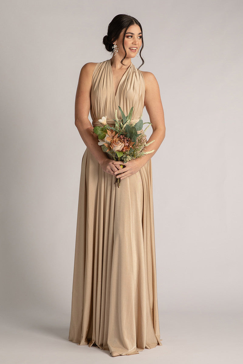 Luxe Ballgown Multiway Infinity Dress in Light Gold |ModelChic