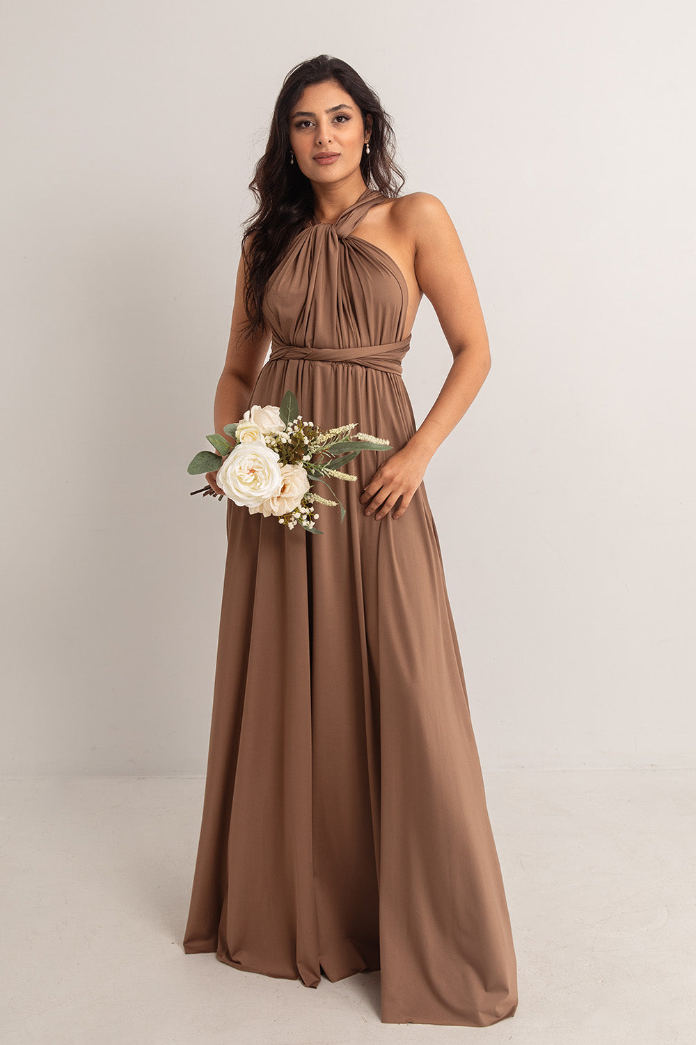 chocolate brown infinity dress Chocolate Brown Bridesmaid Dress Matte Satin Size 2X