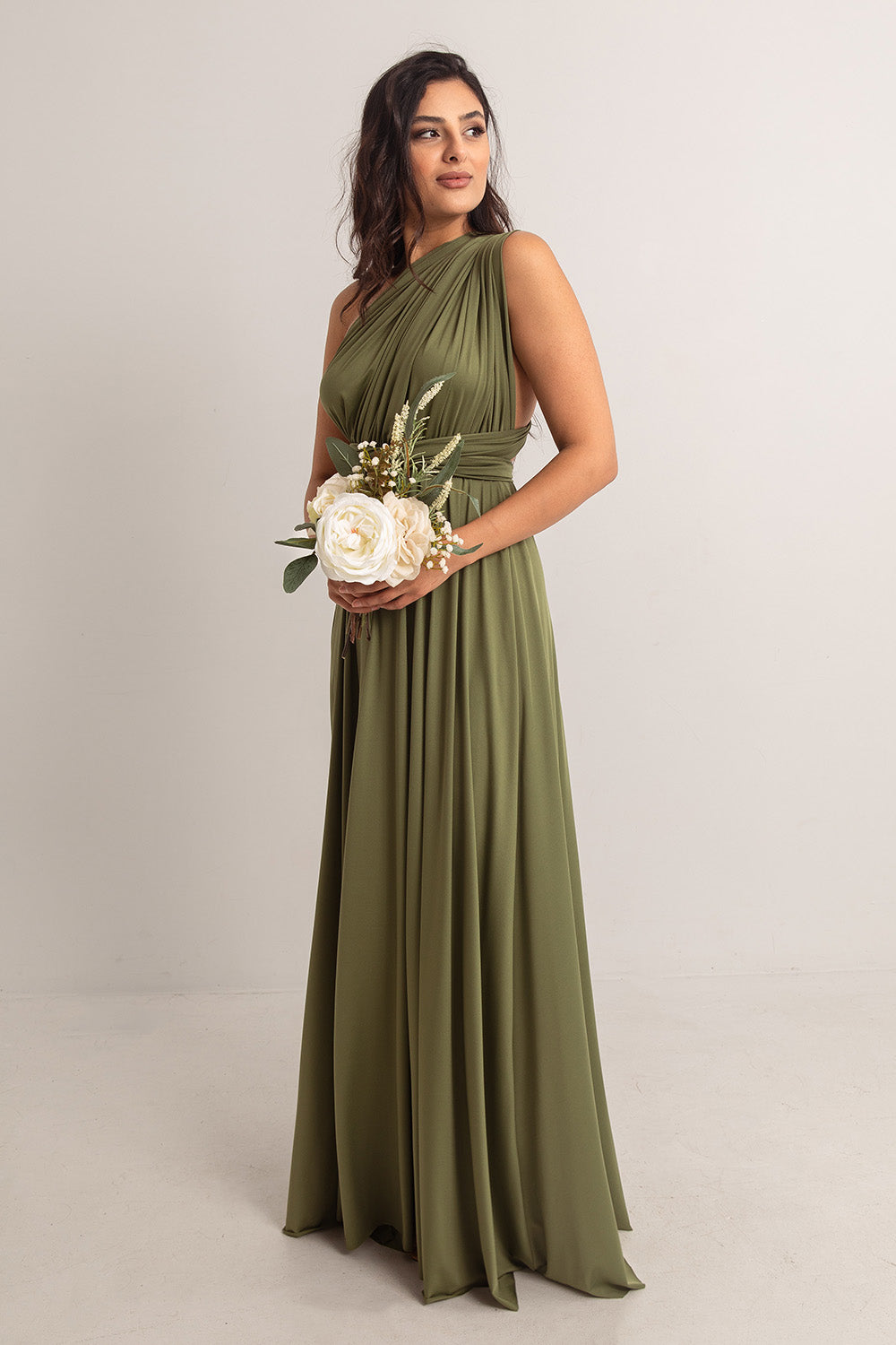 Classic Multiway Infinity Dress in Olive Green
