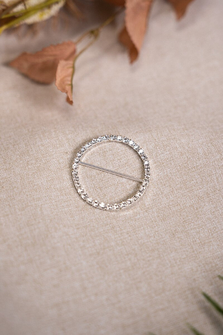Therese Silver Rhinestone Small Buckle - Pair