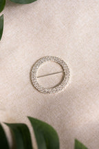 Aurielle Silver Rhinestone Medium Buckle