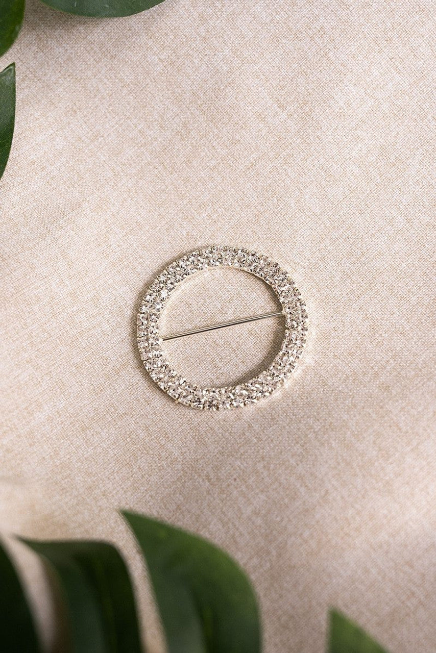 Aurielle Silver Rhinestone Medium Buckle