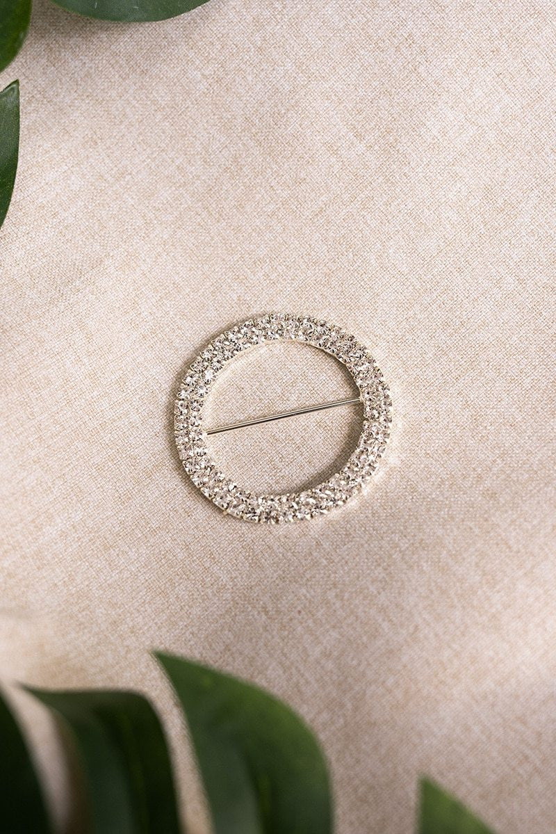 Aurielle Silver Rhinestone Buckle - Medium