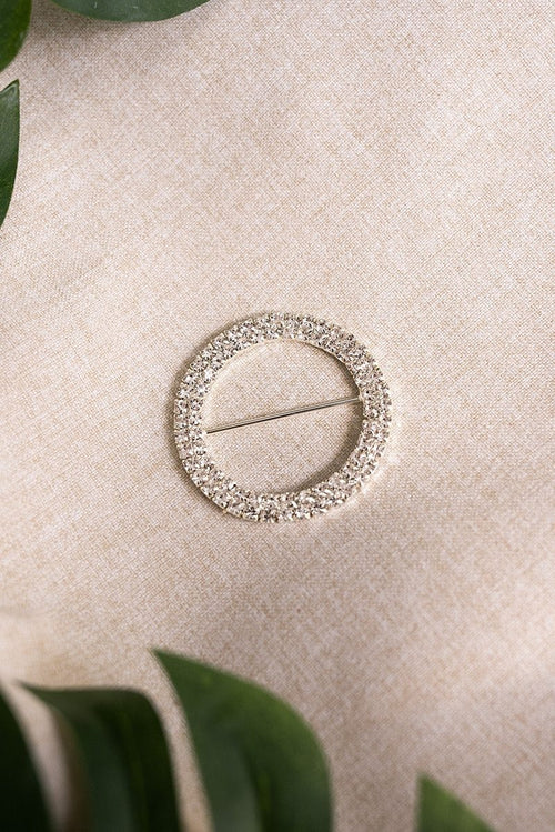 Aurielle Silver Rhinestone Buckle - Medium
