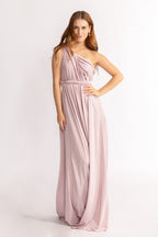 Luxe Satin A-line Infinity Dress in Blush Rose