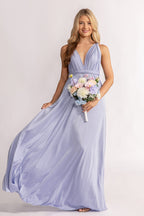 Luxe Satin A-line Multiway Infinity Dress in Lavender