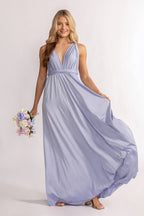 Luxe Satin A-line Infinity Dress in Lavender