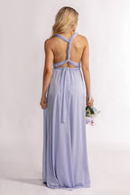 Luxe Satin A-line Infinity Dress in Lavender
