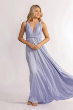 Luxe Satin A-line Infinity Dress in Lavender