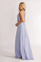 Luxe Satin A-line Infinity Dress in Lavender