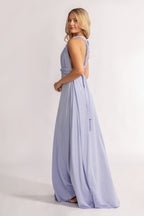 Luxe Satin A-line Infinity Dress in Lavender