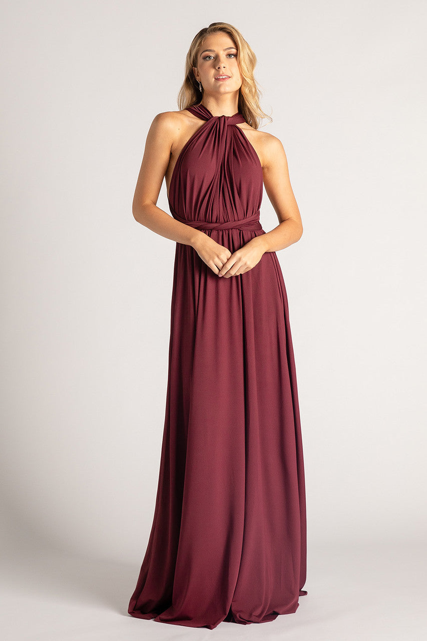 Dark burgundy Infinity Multiway Dress For Formal or Bridesmaids Dress