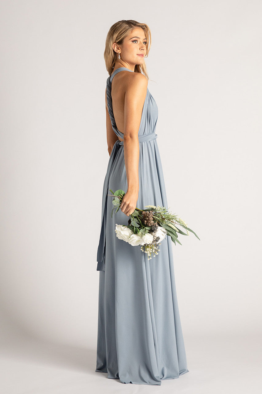 Dusty Blue formal and bridesmaids dress. Classic Multiway Infinity Bridesmaids Dress In Dusty Blue