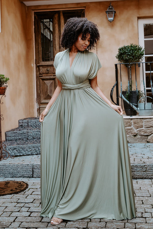 Classic Multiway Infinity Dress in Eucalyptus For Sale - Bridesmaids Dresses  | Model Chic