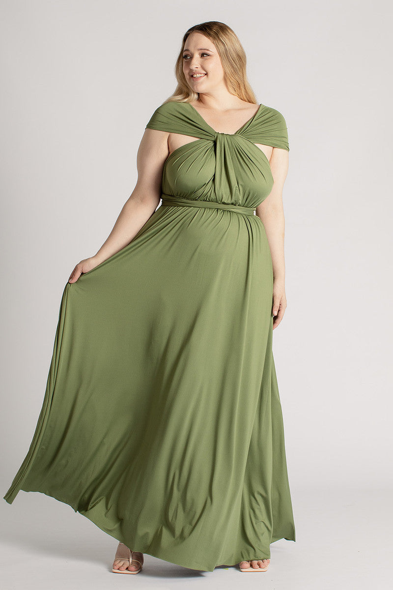 Classic Multiway Infinity Dress in Olive Green