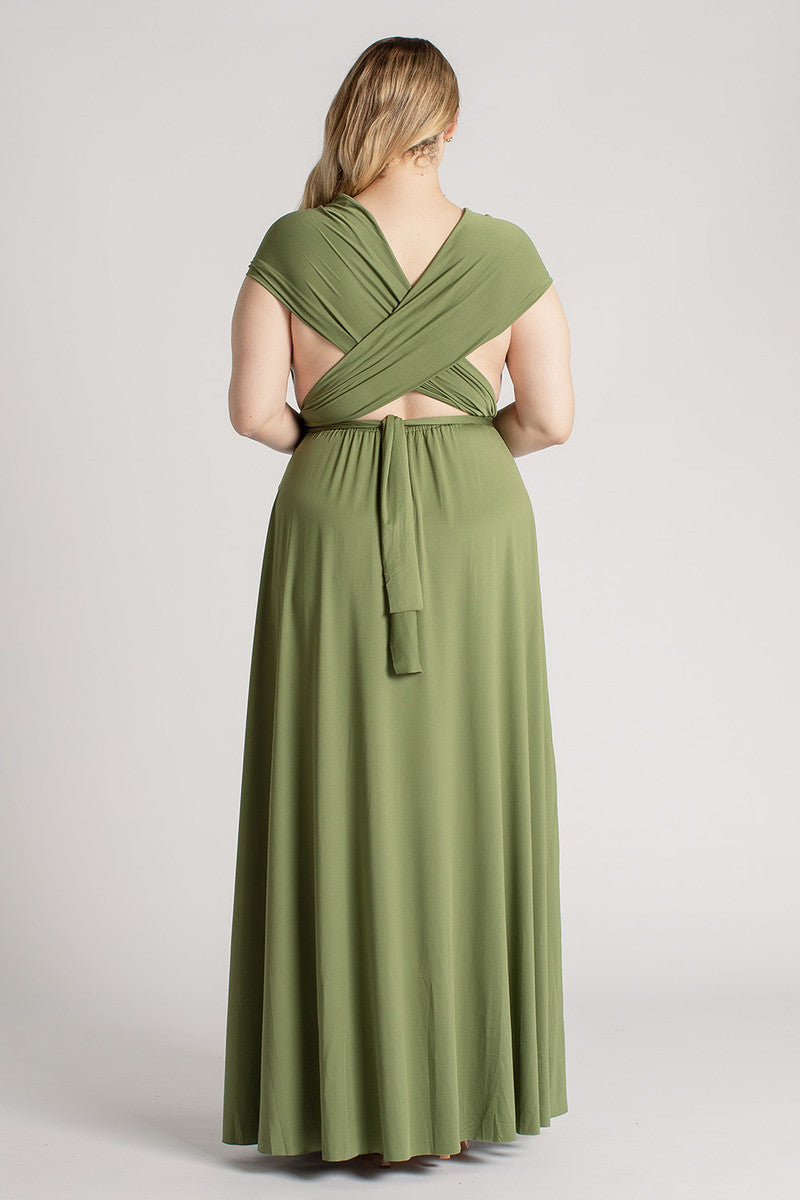 Classic Multiway Infinity Dress in Olive Green