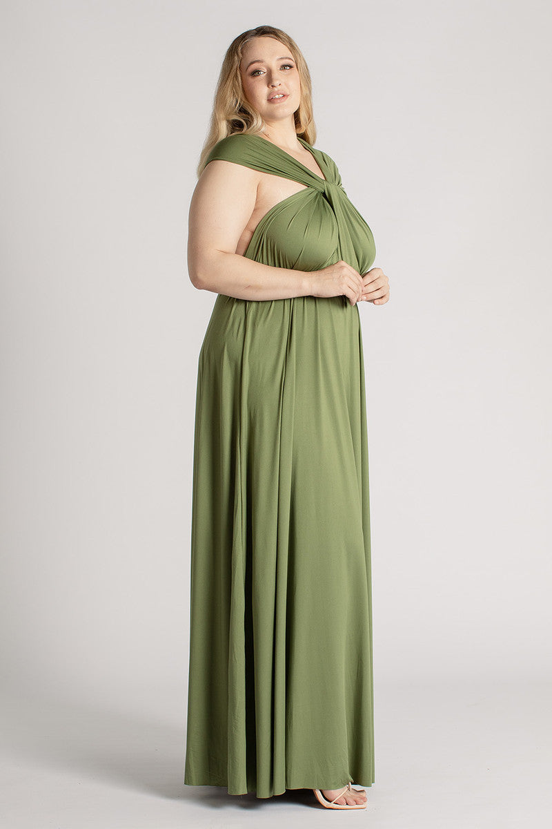 Classic Multiway Infinity Dress in Olive Green