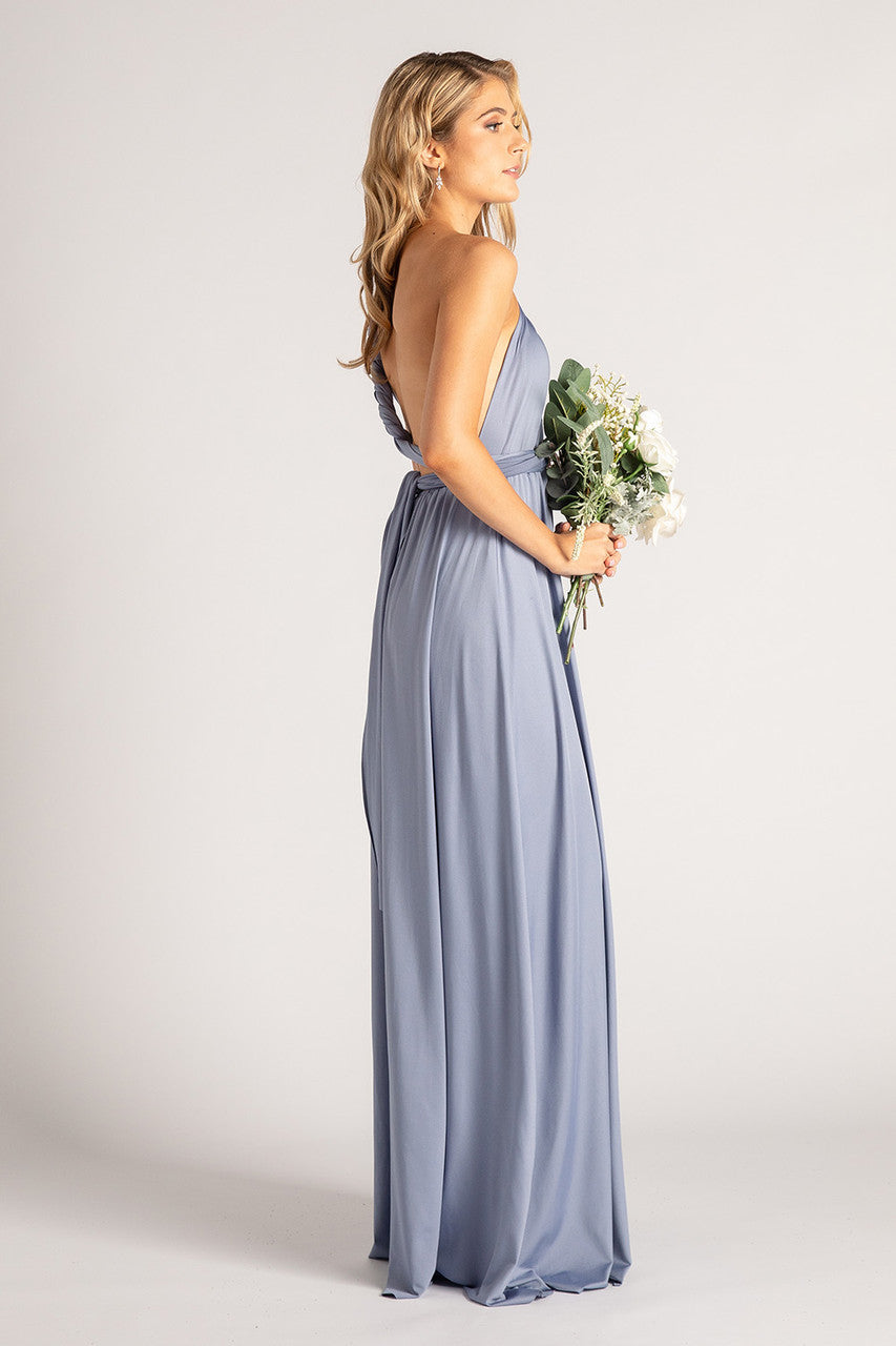 Classic Multiway Infinity Bridesmaids and Formal Dress In Steel Blue
