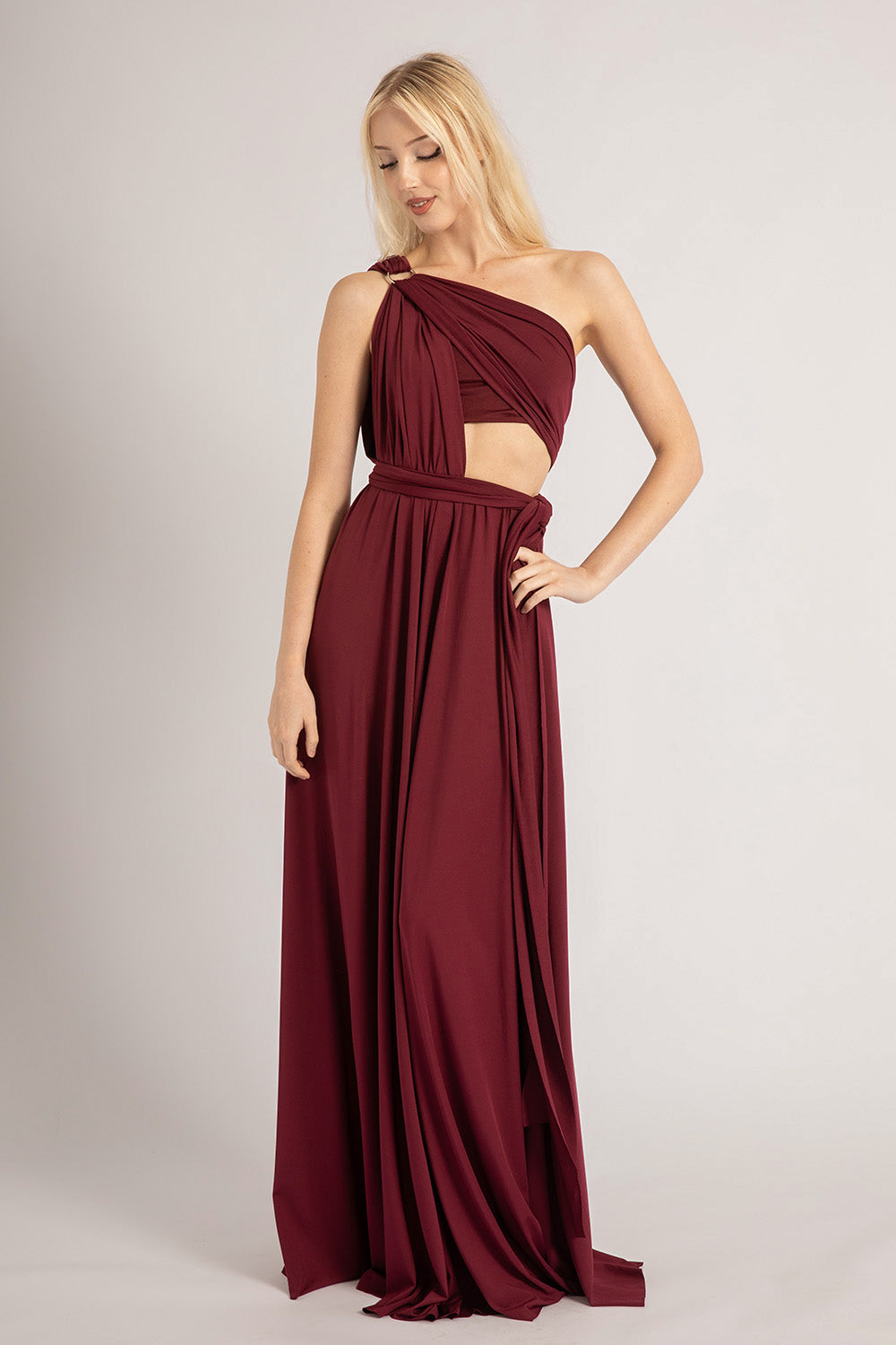 Classic Multiway Infinity Dress in Dark Burgundy For Sale - Bridesmaids Dresses