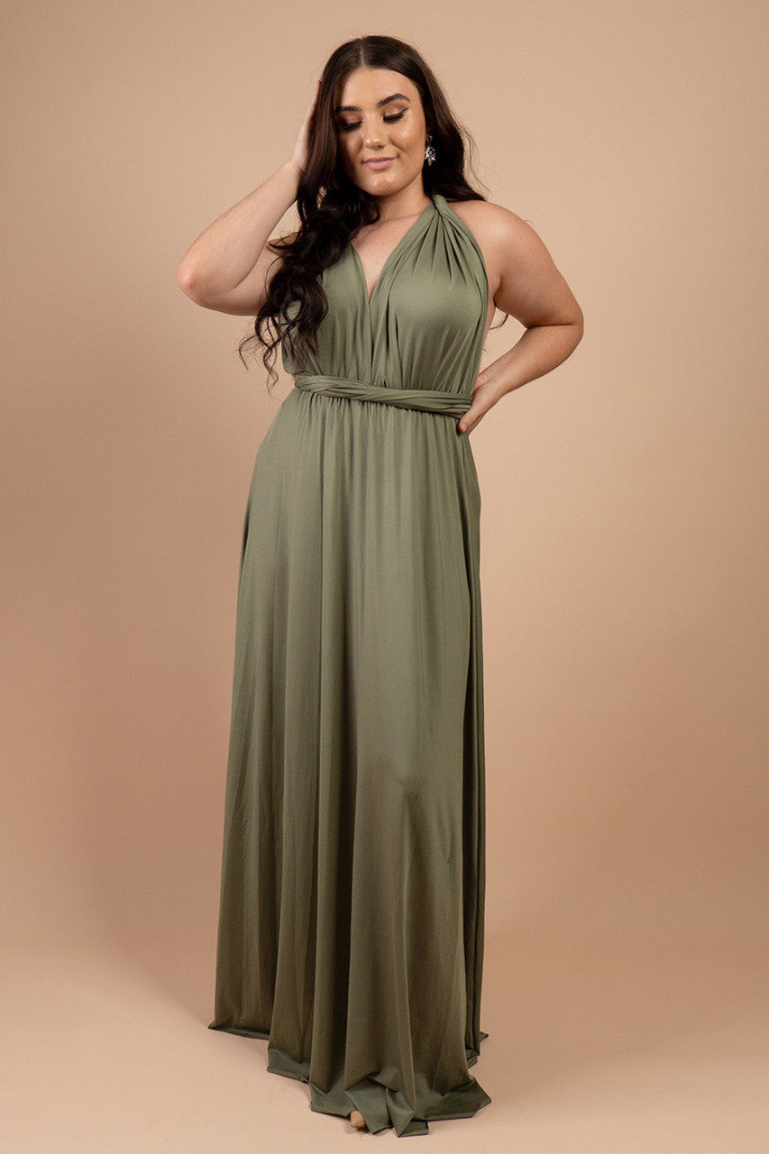 Classic Infinity Dress in Khaki