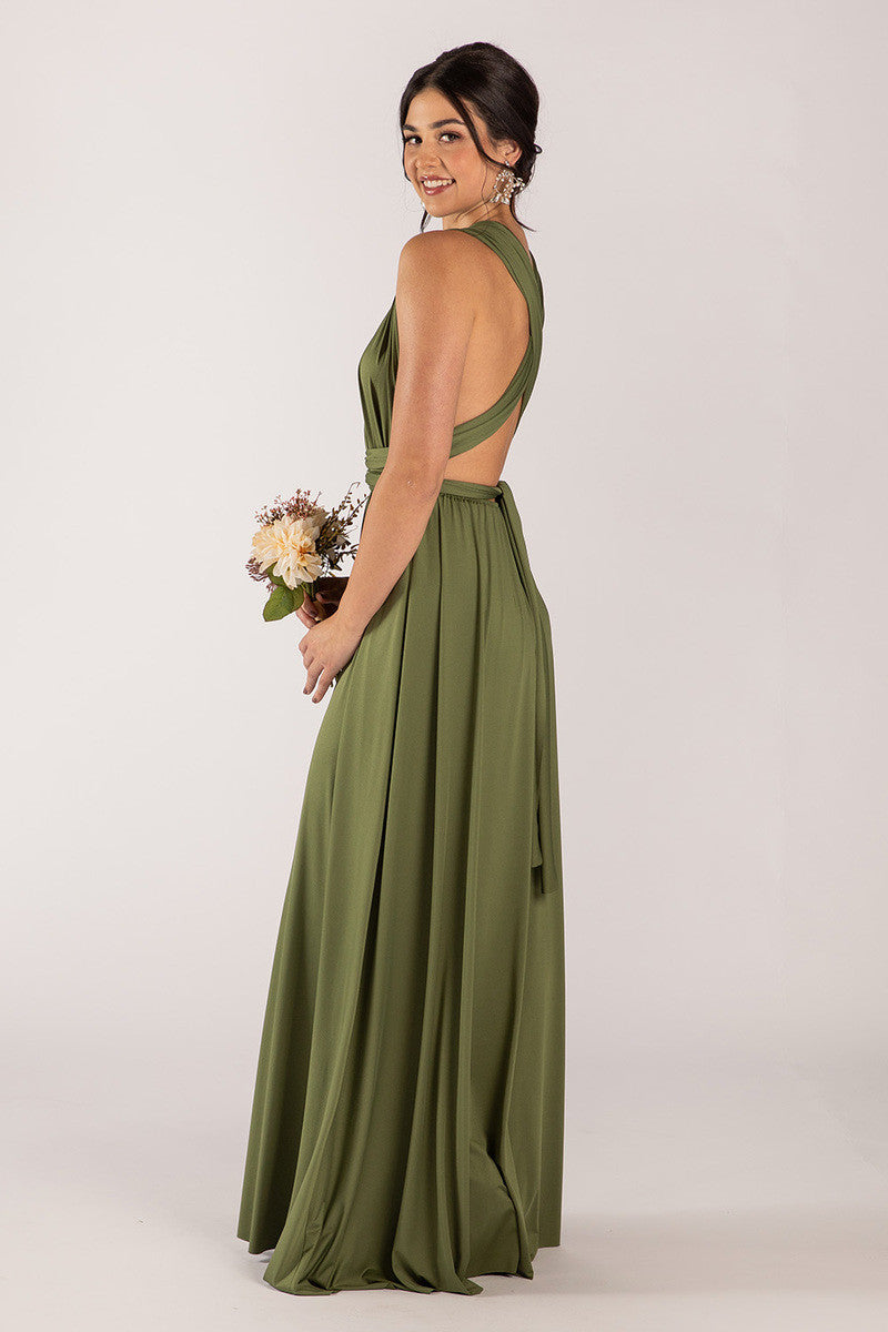 Classic Multiway Infinity Dress in Olive Green