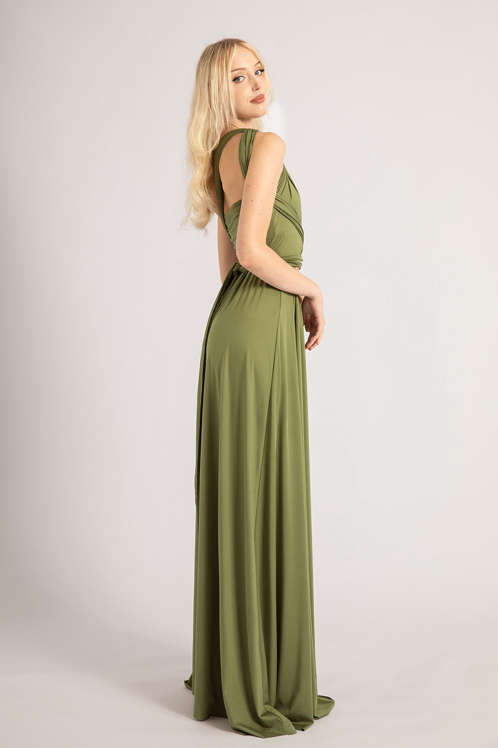 Classic Multiway Infinity Dress in Olive Green