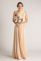 Luxe Satin Ballgown Multiway Infinity Dress in Champagne