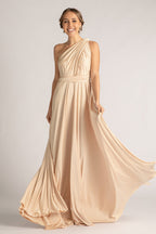 Luxe Satin Ballgown Multiway Infinity Dress in Champagne