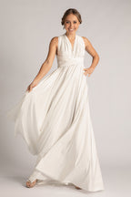 Luxe Satin Ballgown Multiway Infinity Dress in Ivory