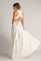 Luxe Satin Ballgown Multiway Infinity Dress in Ivory