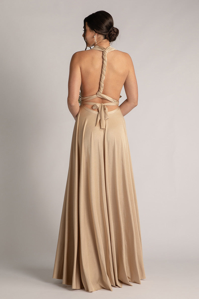 Luxe Ballgown Multiway Infinity Dress in Light Gold |ModelChic Luxe Ballgown Multiway Infinity Dress in Light Gold |ModelChic