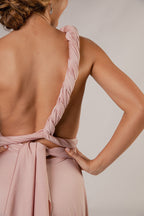 Luxe Satin A-line Infinity Dress in Dusty Pink