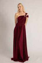 Luxe Satin Ballgown Multiway Infinity Dress in Mulberry