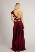 Luxe Satin Ballgown Multiway Infinity Dress in Mulberry