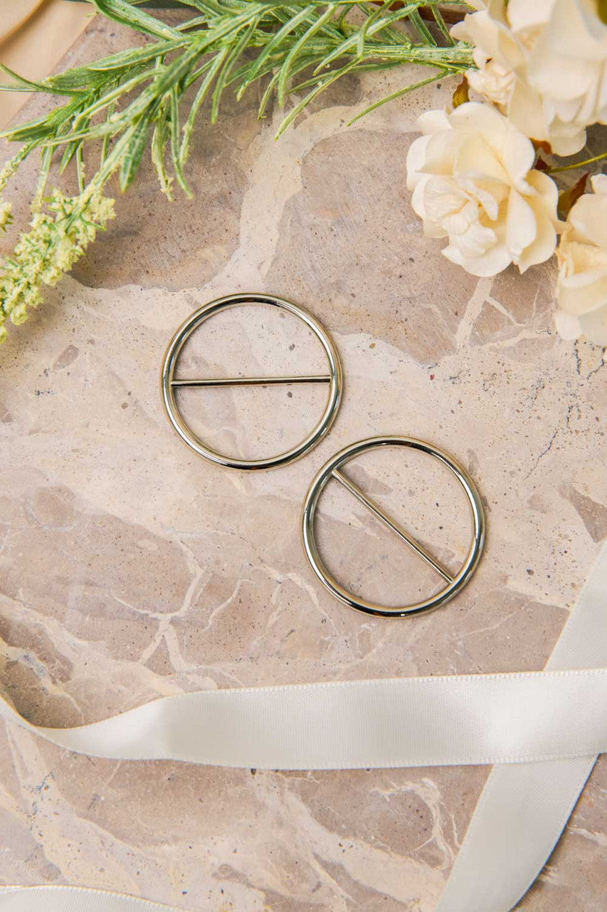 Small Silver Buckles -  Pair